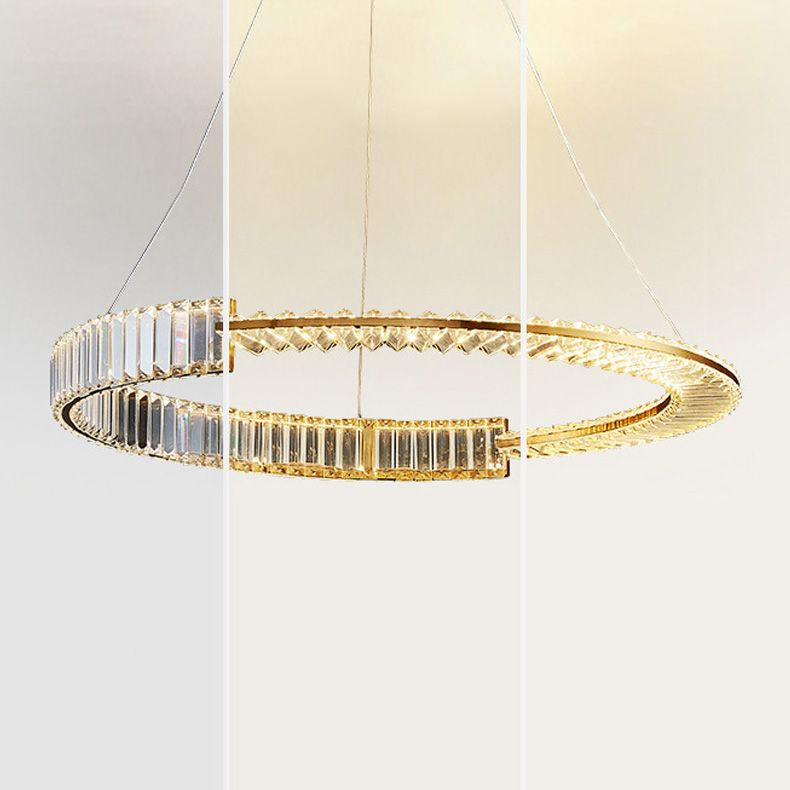Moderne stijl helder kristal plafond hanger lichtring hangende verlichtingsarmaturen