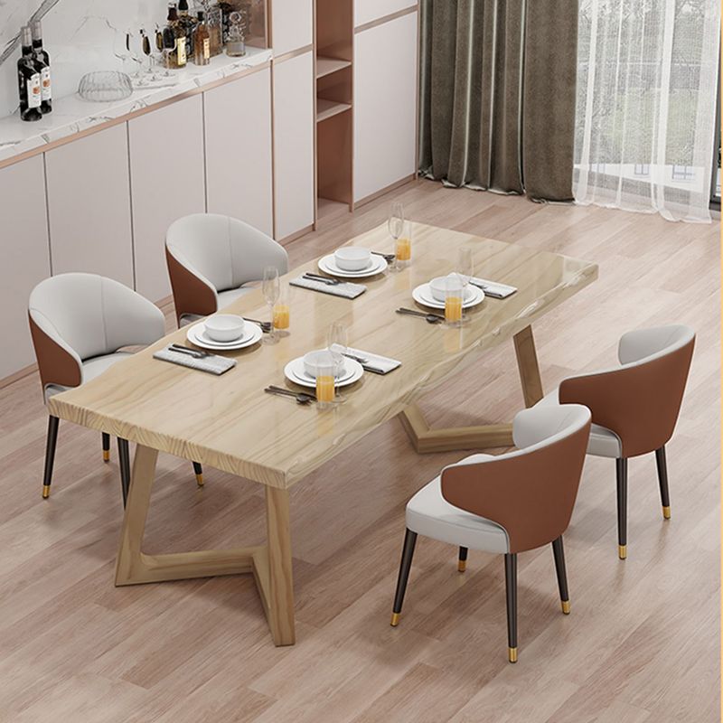 Modern Style Dining Table Rectangle Solid Wood Table for Home
