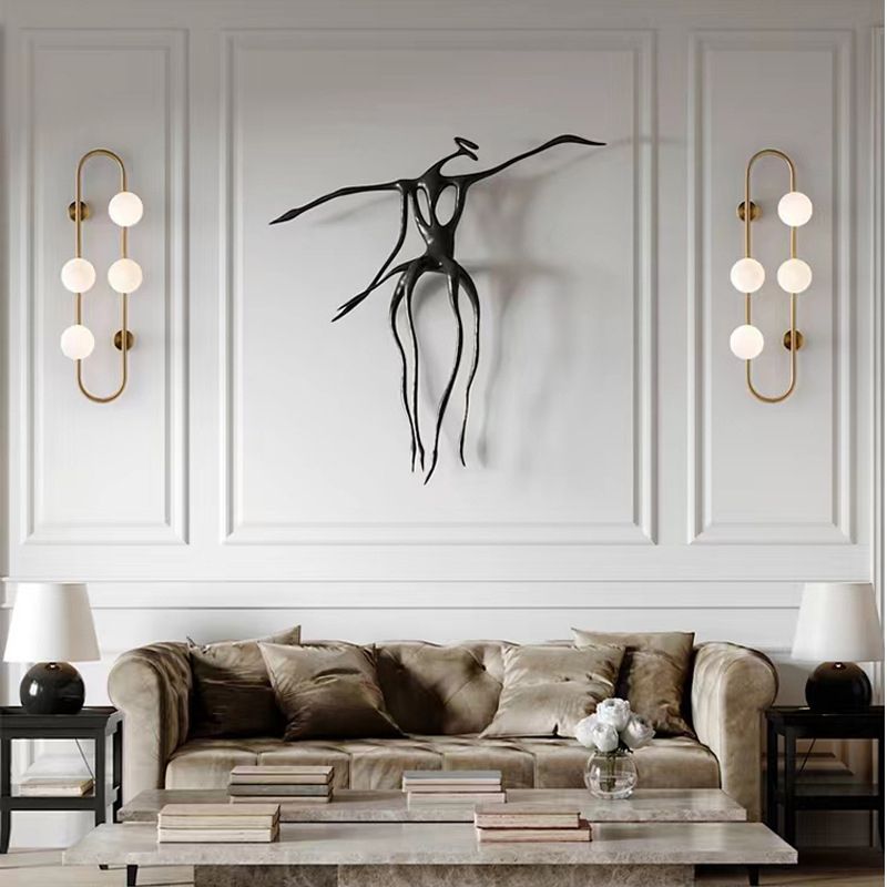 Modern Style Ellipse Shape Wall Light Glass Sconces in Gold for Bedroom