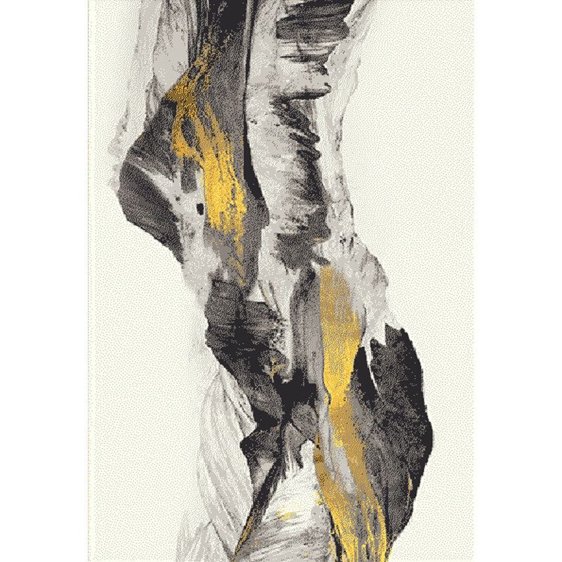 Minimalist Abstract Pattern Rug Multi Colored Polyester Carpet Washable Pet Friendly Anti-Slip Rug for Drawing Room