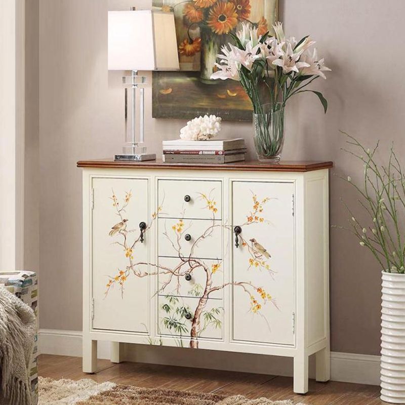 Traditional Storage Chest Manufactured Wood Storage Chest Dresser with 4 Drawers