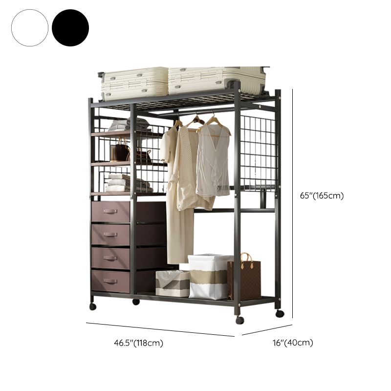 Contemporary Freestanding Wardrobe Closet Home Metal Wardrobe