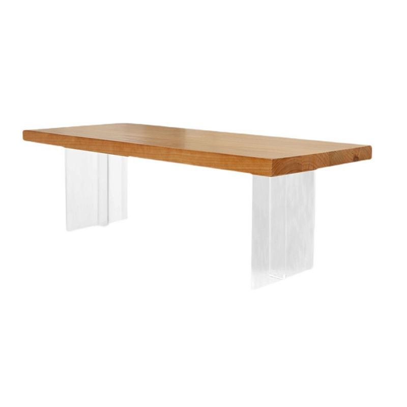 Solid Wood Coffee Table Double Pedestal Base Coffee or End Table, 19.68" Wide