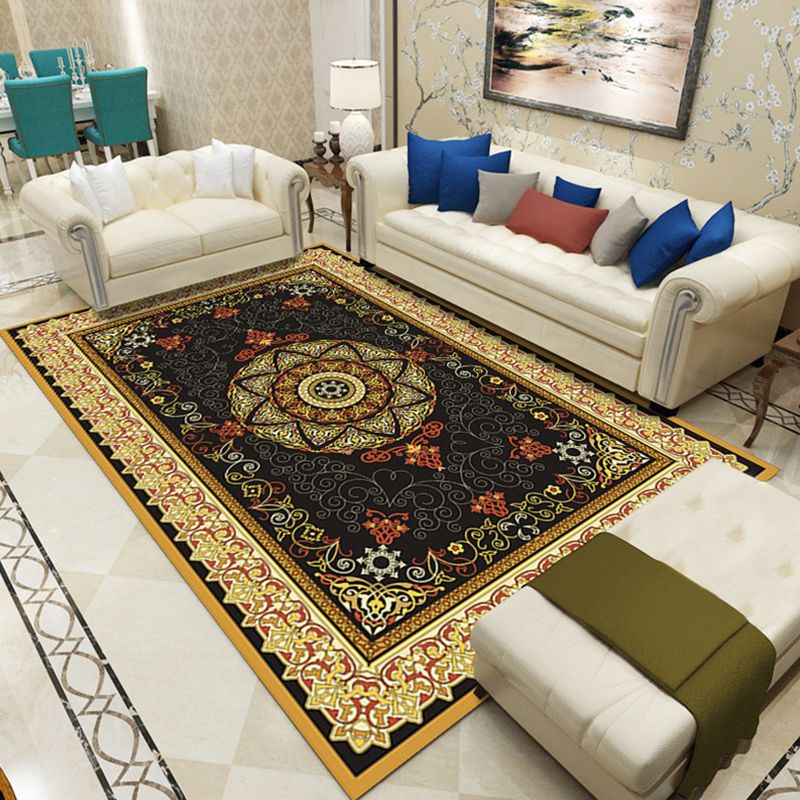 Tapis marocain impérial, imprimé multicolore, avec envers antidérapant, lavable, respectueux des animaux de compagnie, pour le salon