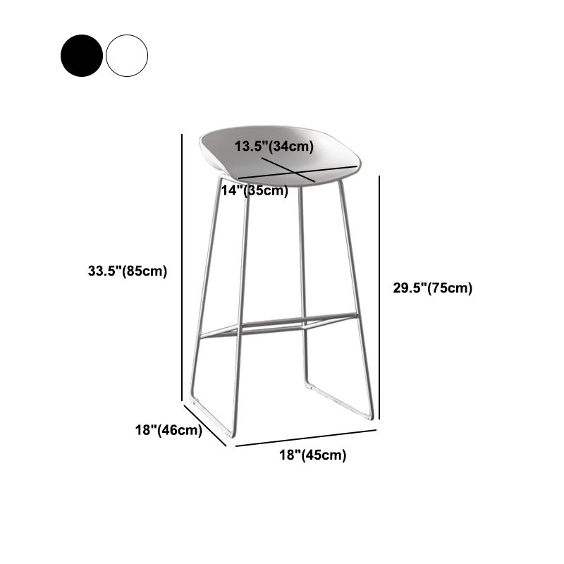 Modern Bar and Counter Stool Low Back Bar and Counter Stool with Sled Base