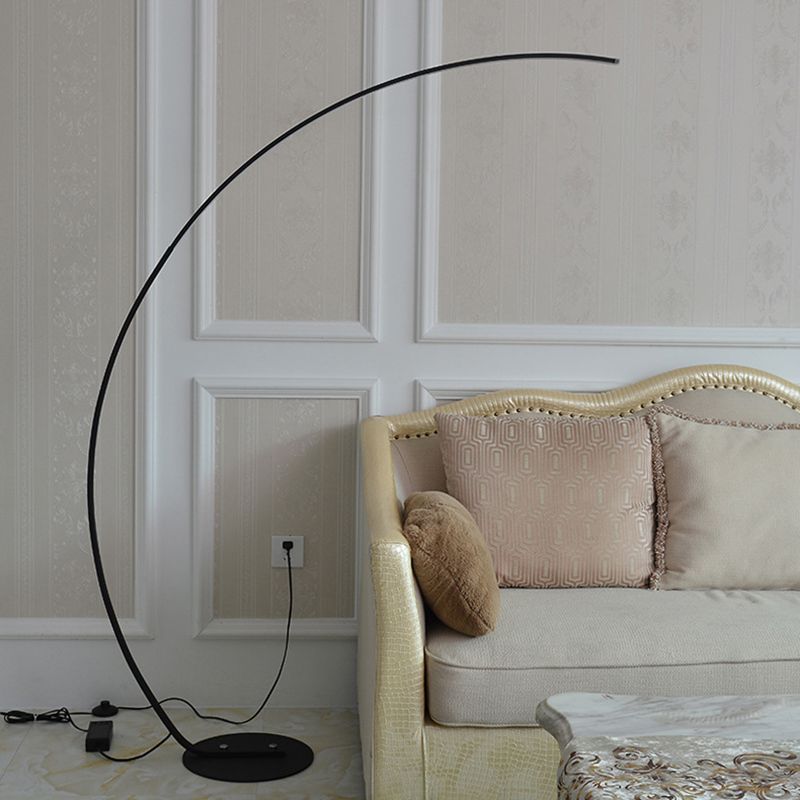 Metal Camber Shape Floor Lighting Modern 1-Light Floor Light for Living Room
