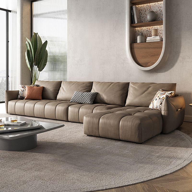 Nordic Pillows Square Arm Living Room Faux Leather Stationary Seating