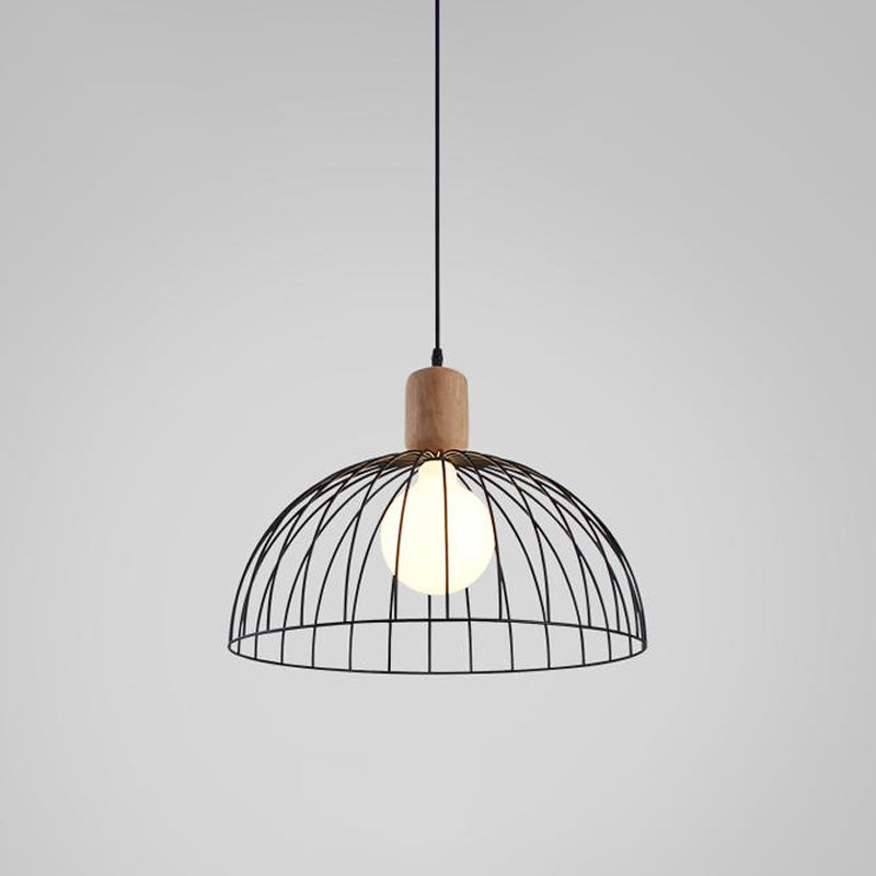 Kuppel Anhänger Beleuchtung Minimalist Metall 1 Kopf schwarzes Pendel Licht für Wohnzimmer