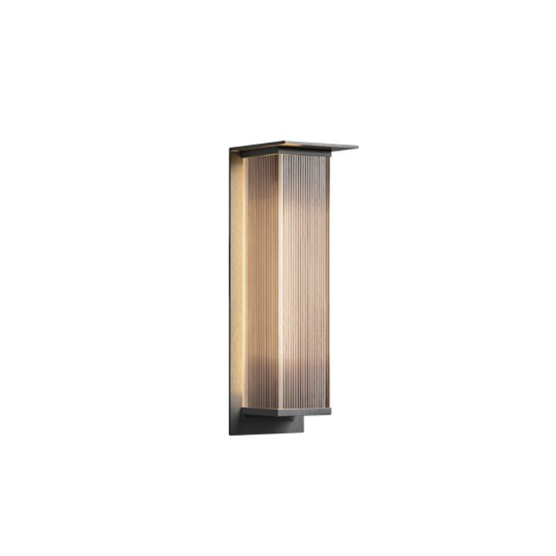 Metal and Acrylic LED Wall Light Modern Rectangle Wall Mount Fixture in Black & Clear