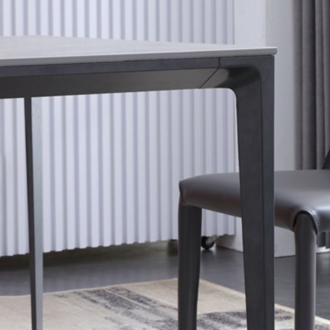 Black Metal Tripod Dining Table Industrial Rectangle Dining Room Table