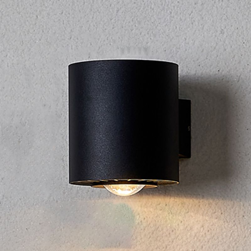 1-Licht-Zylinderwandleuchten zeitgenössischer Stil Metallwandmontage in Schwarz
