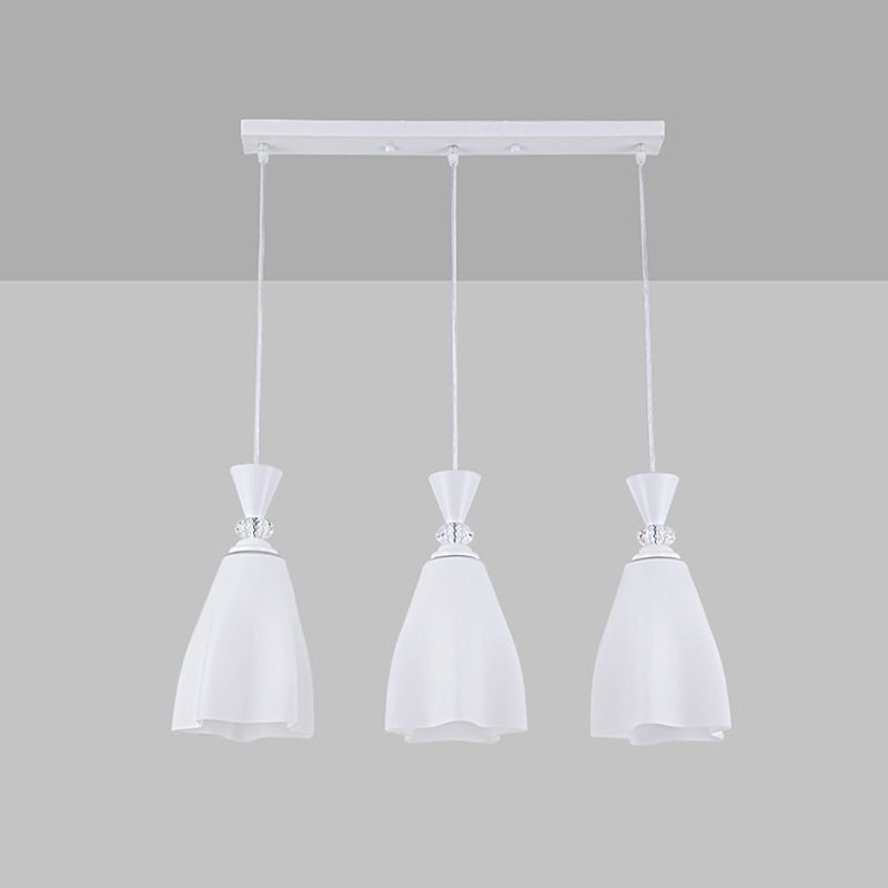 Bloemen diner hanglampverlichting minimalistisch wit glas hangende verlichtingsarmatuur