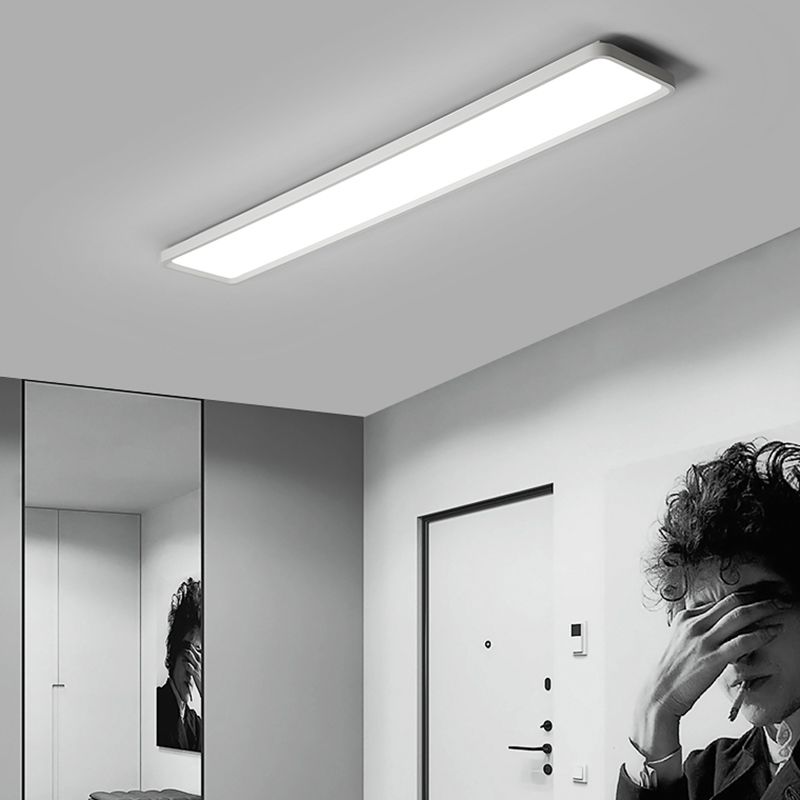 Modern Square Shape Ceiling Lamp LED Flush Mount Light with Acrylic Shade in White