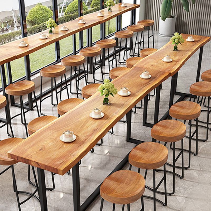 Modern Armless Backless Counter Stool Iron Dining Room Bar Stool with Pedal