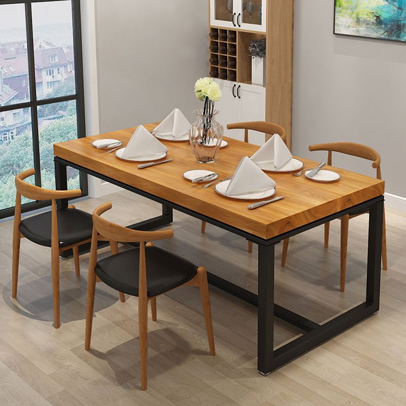 Industrial Sled Dining Table Set 1/2/5 Pieces Solid Wood Dinette Set for Shop