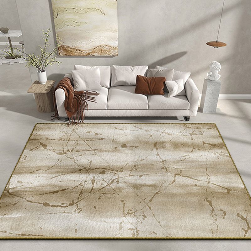 Gray Indoor Rug Trendy Polyester Area Rug Stain Resistant Carpet for Living Room