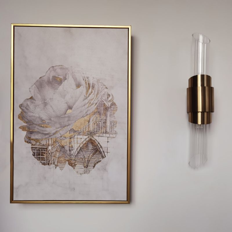 American Style Cylinder Shape Vanity Light with Glass Shade for Shower Room