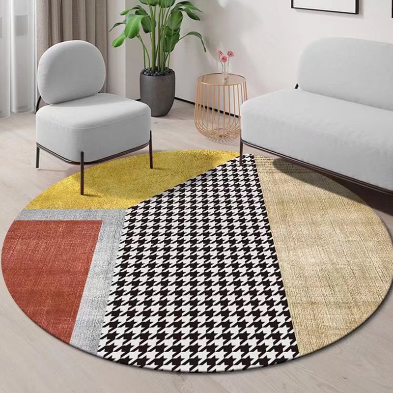 Gray Modern Rug Polyester Striped Rug Stain Resistant Rug for Living Room