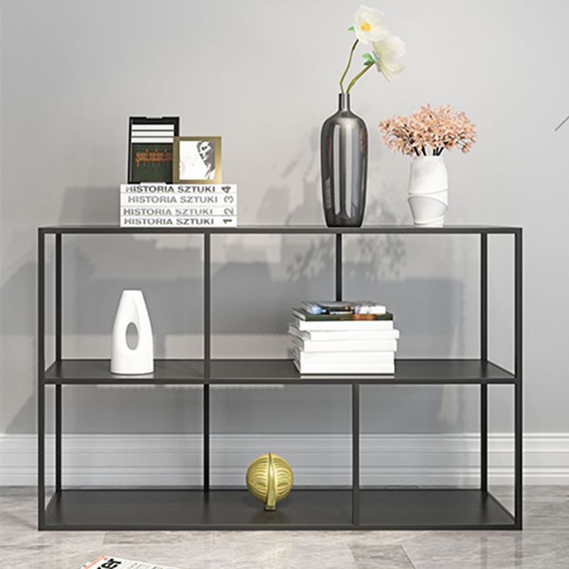 Open Bookcase Minimalist Book Shelf with Metal Rectangular Shelves