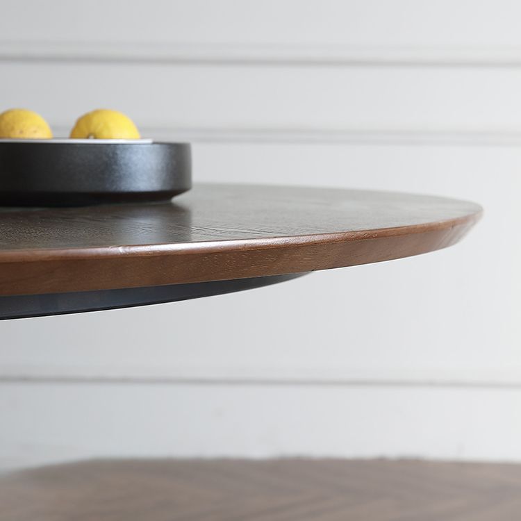 Solid Wood Dining Table Contemporary Style Round Dining Site Table with Turntable