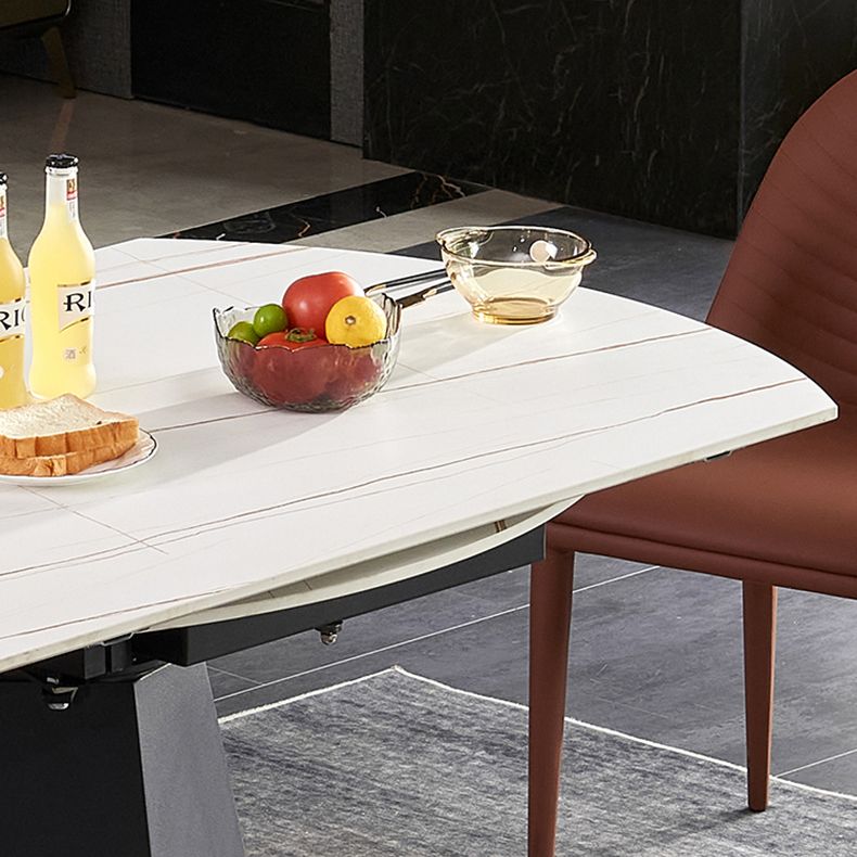 Modern 1/3/4/5/7 Pieces White Dining Table Set with Sintered Stone Top Round Dinette Set