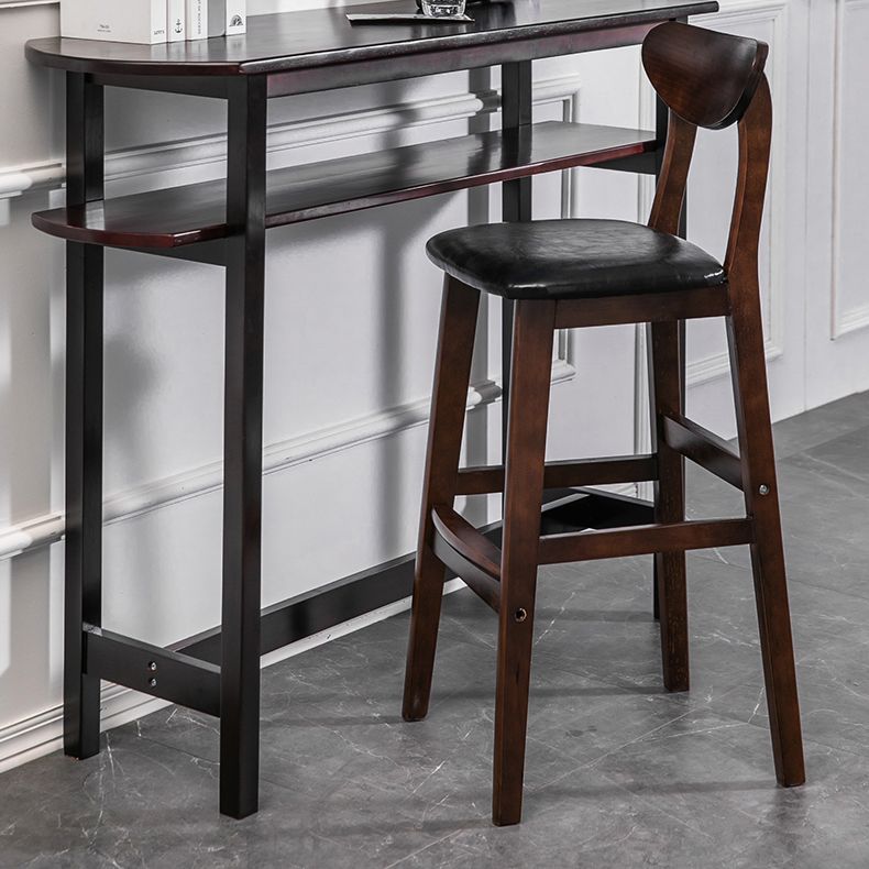 Scandinavian Footrest Solid Wood Bar Stool Low Back Home Stool