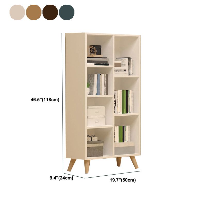 Contemporary Closed Back Book Shelf Engineered Wood Home Shelf Bookcase with Shelves