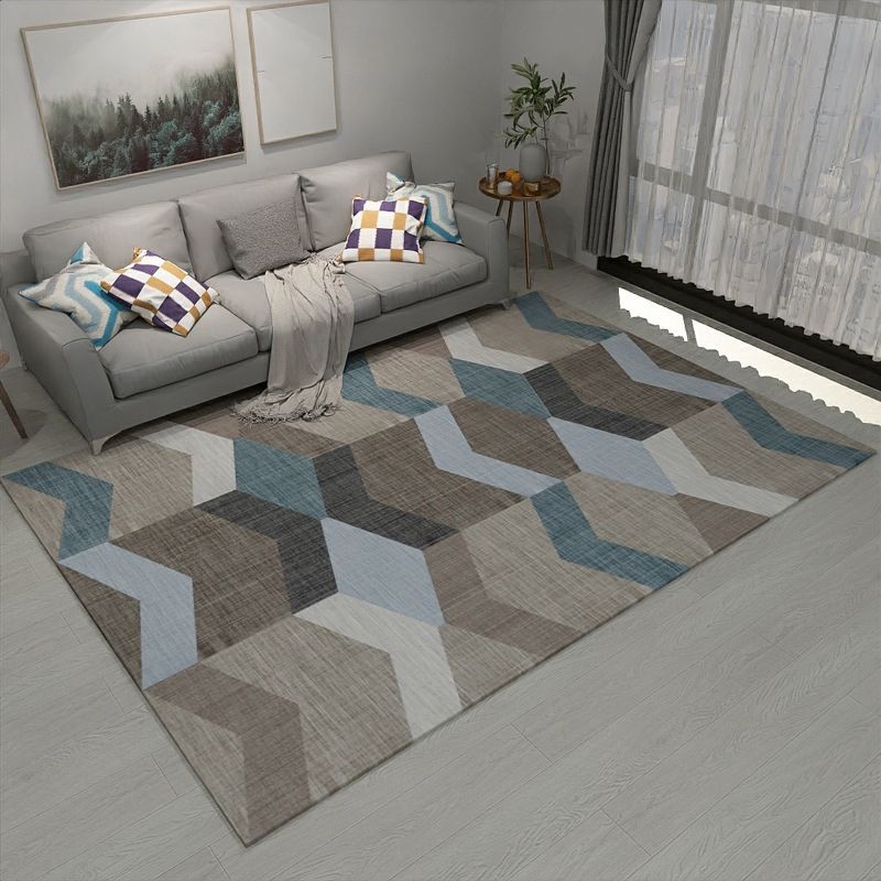 Novelty Modern Style Rug Multicolor Geometry Area Rug Stain Resistant Machine Washable Non-Slip Rug for Sitting Room