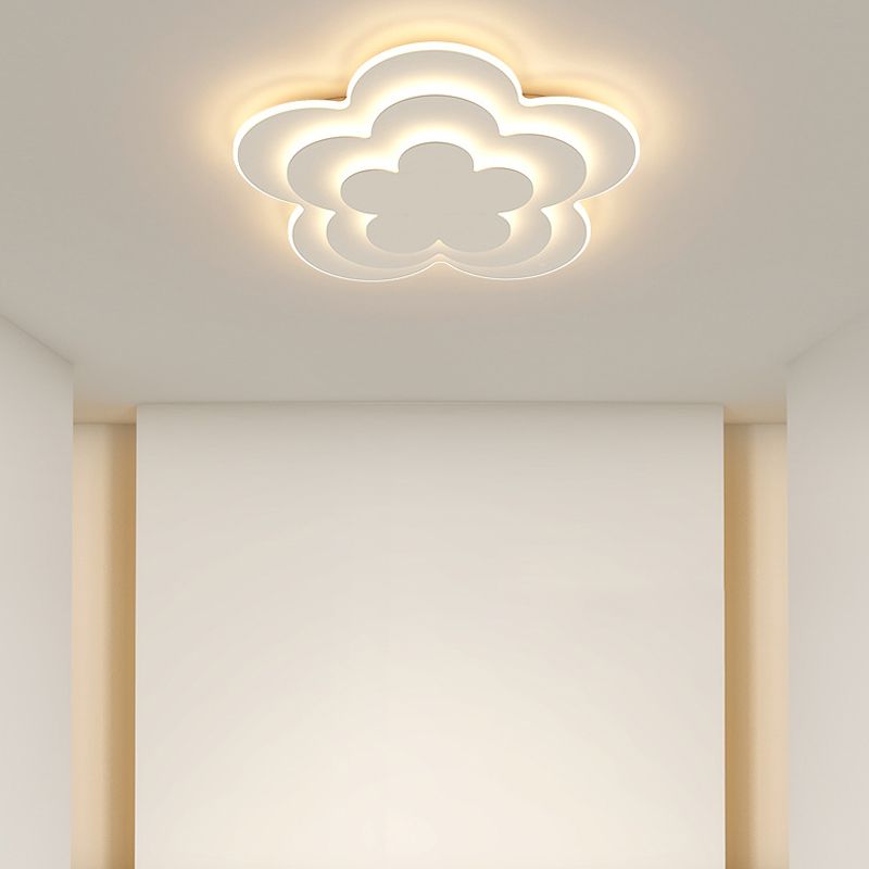 Modern Flush Light Armatures Bloemvormige Iron 1 Light Flush Mount-lampen in het wit