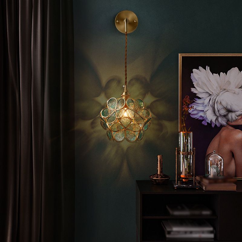 Moderner Blumenwandmontierhellglas 1 Leichte Wandmontagelampe