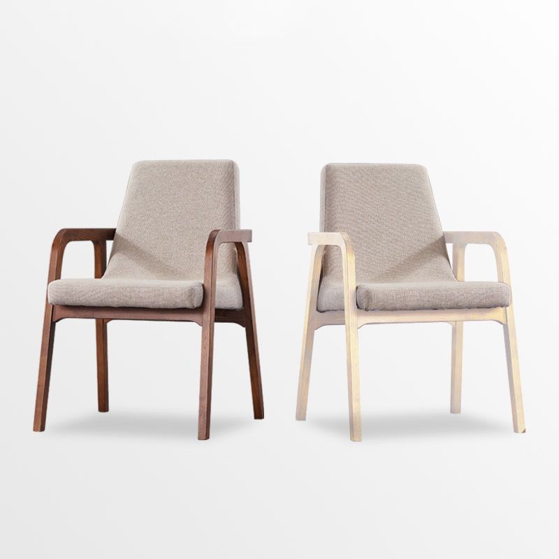 Silla de comedor de madera tradicional para uso doméstico Silla acolchada con respaldo sólido con brazo