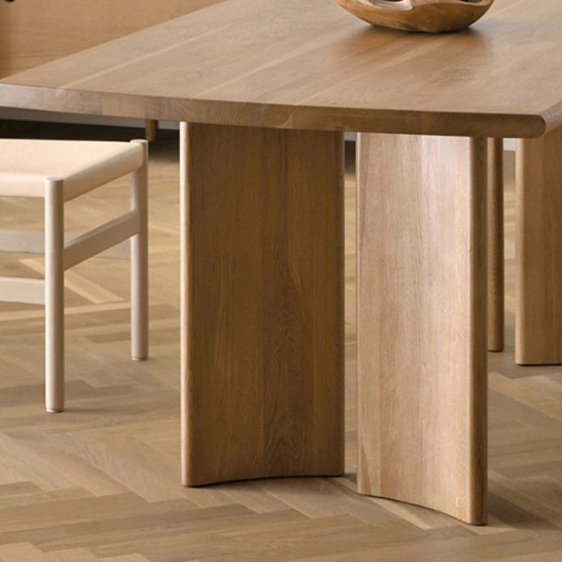 Modern Ash Wood Table for Restaurant Rectangle Kitchen Table with 4 Legs