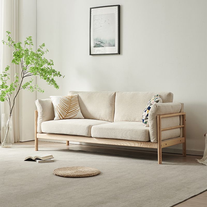 Modern Cotton Sofa Loose Back Sofa 32.6"W with Pillow Top Arm