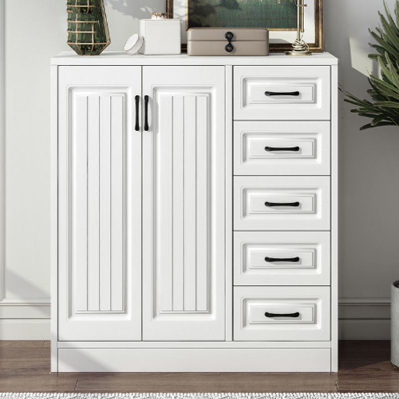 White Standard Cabinet Solid Wood Storage Cabinet with Drawer