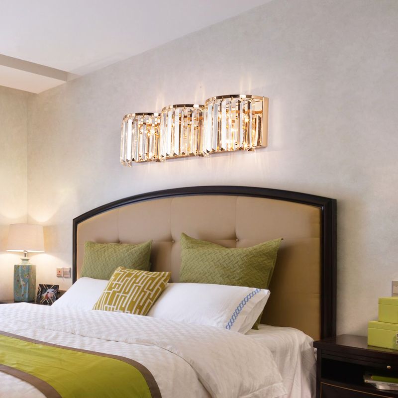 LED LED LINEAR SONCE MUR LEUR AVEC BLOC CRISTAL BLOC MORD MUR MUR MODI lampe en or