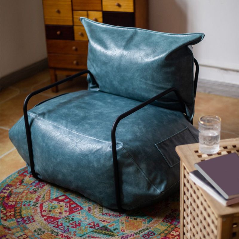 Faux Leather Chair with Square Arms and Storage Chair for Living Room