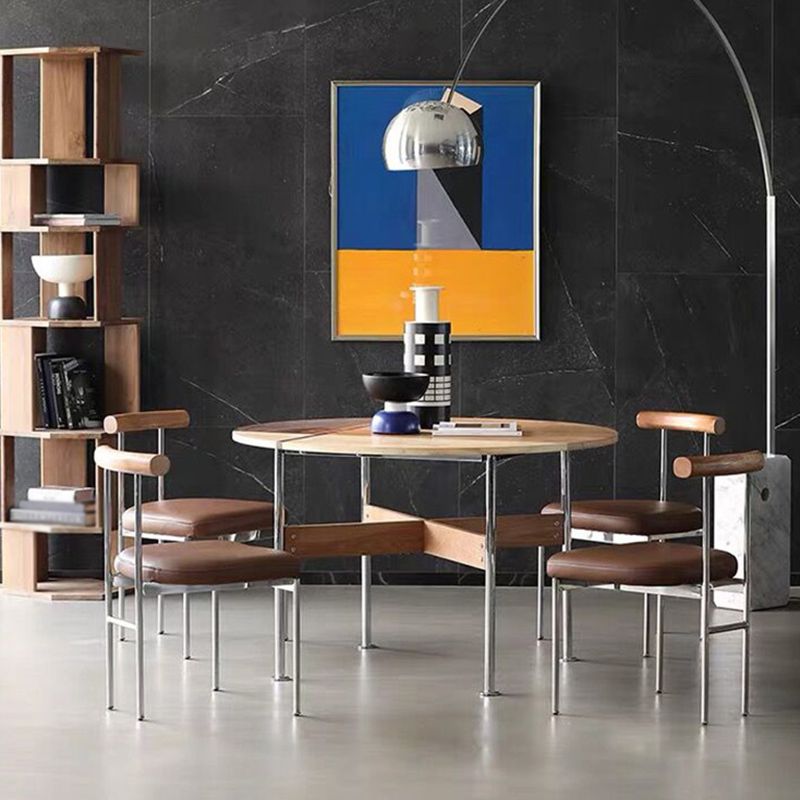 Chaise latérale de salle à manger industrielle en métal, finition mate, chaise latérale arrière avec échelle