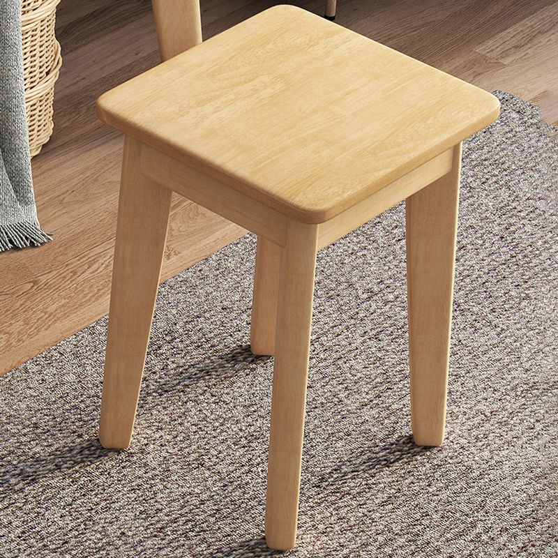 Scandinavian Wood Vanity and Stool Dressing Table with Storage