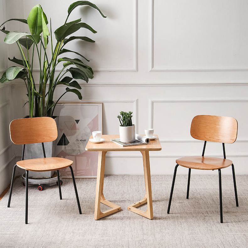 Metal Industrial Style Dining Side Chair Indoor Open Back Dining Side Chair