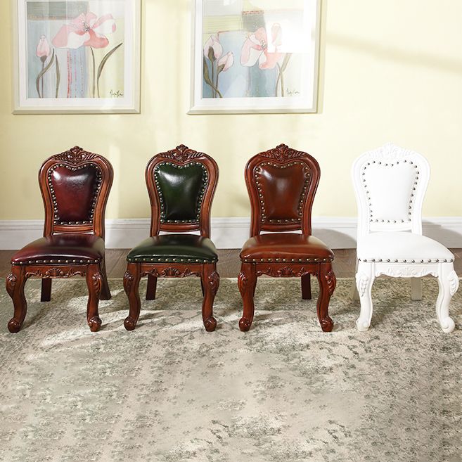 Traditional Wood Dining Armless Chair Open Back Dining Side Chair for Restaurant