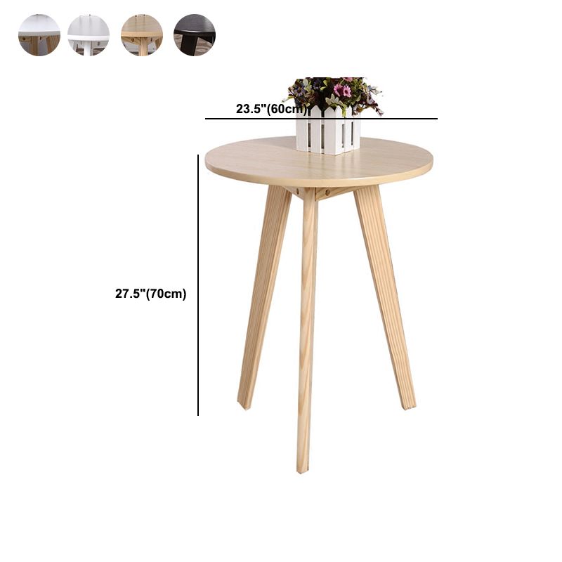 3 Legs Natural / White / Black Wooden Round Top Coffee Table