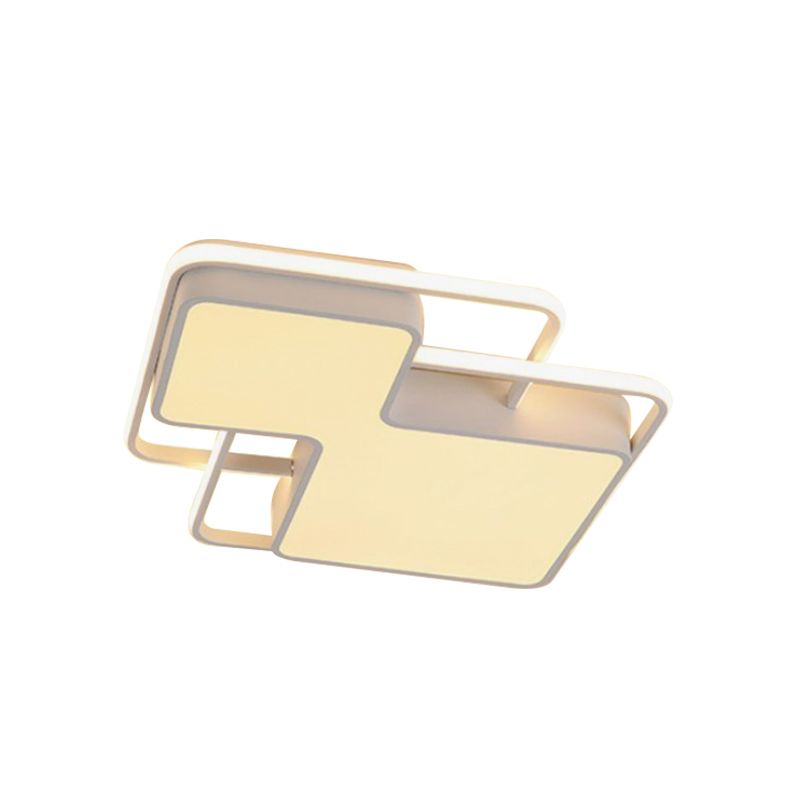 Lampe encastrée à LED géométrique noire/blanche 18"/21,5" W moderne en gel de silice proche du plafonnier en blanc/lumière 3 couleurs