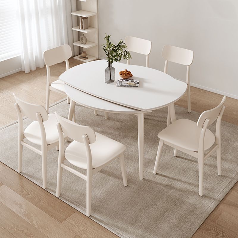 Modern 1/4/5/7 Pieces Dining Chairs Set Stone Round Furniture in White