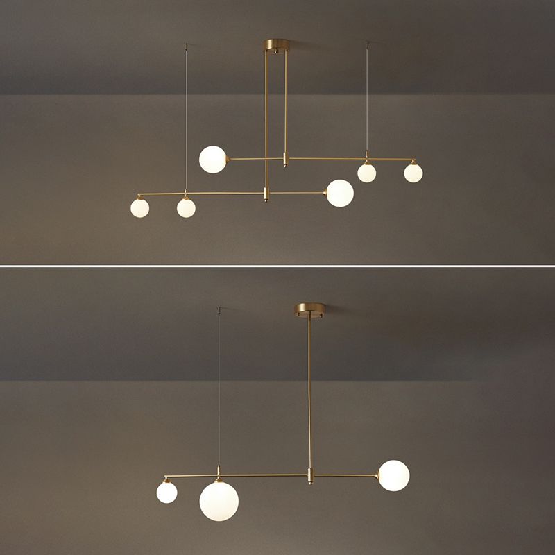 Modern Simple Dining Chandelier Light Round Shade Ceiling Hanging Light for Dining Room