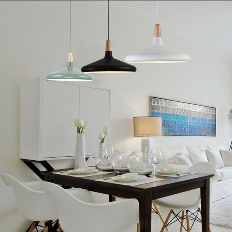 Moderne eenvoudige kegelhangende hanglamp aluminium hangende hanglampen voor restaurant
