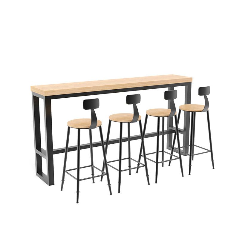 Industrial Bar Stool and Table Set 1/5 Pieces Pub Dining Set