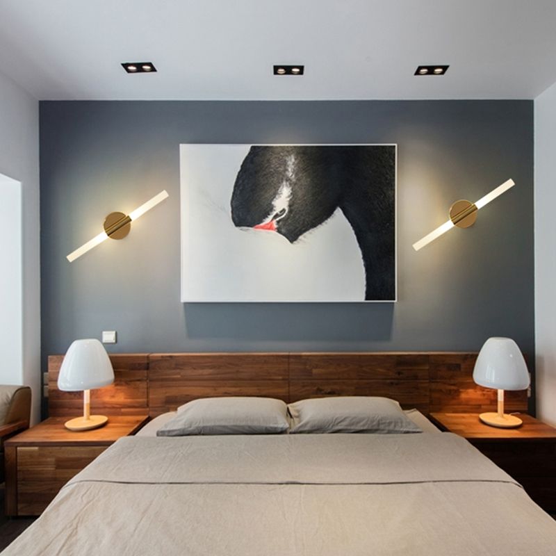 Modern Linear Shape Vanity Light Metal 2 Lights Vanity Lamp for Shower Room