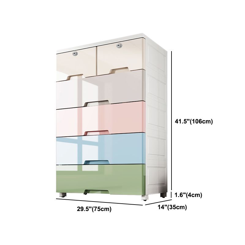 Modern Plastic Storage Cabinet with Drawer Non-Hanging Wardrobe Armoire