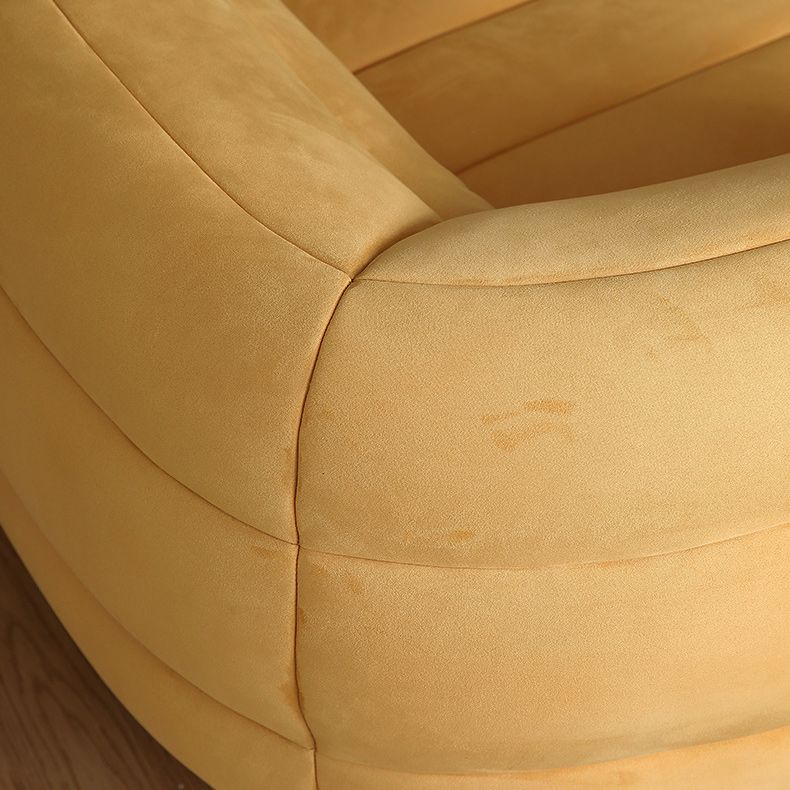Tuxedo Arm Sofa Sewn Pillow Back Standard Seating in Orange
