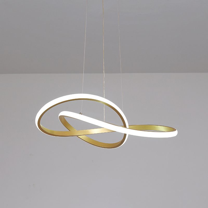 Modern Simplicity Seamless Curves Chandelier Lamp Aluminum Hanging Pendant Lights for Restaurant